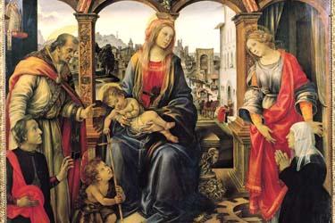 La Vierge à l'Enfant et Saint Jean-Baptiste, Saint Martin et Sainte Catherine de Philippino Lippi.