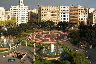 Plaça de Catalunya sur la Rambla