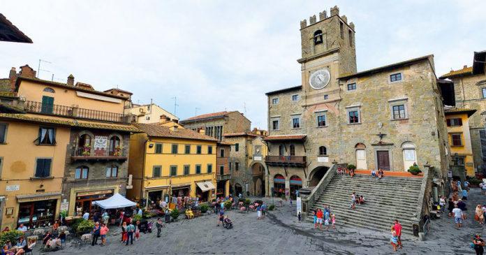 Le bourg de Cortona en Toscane