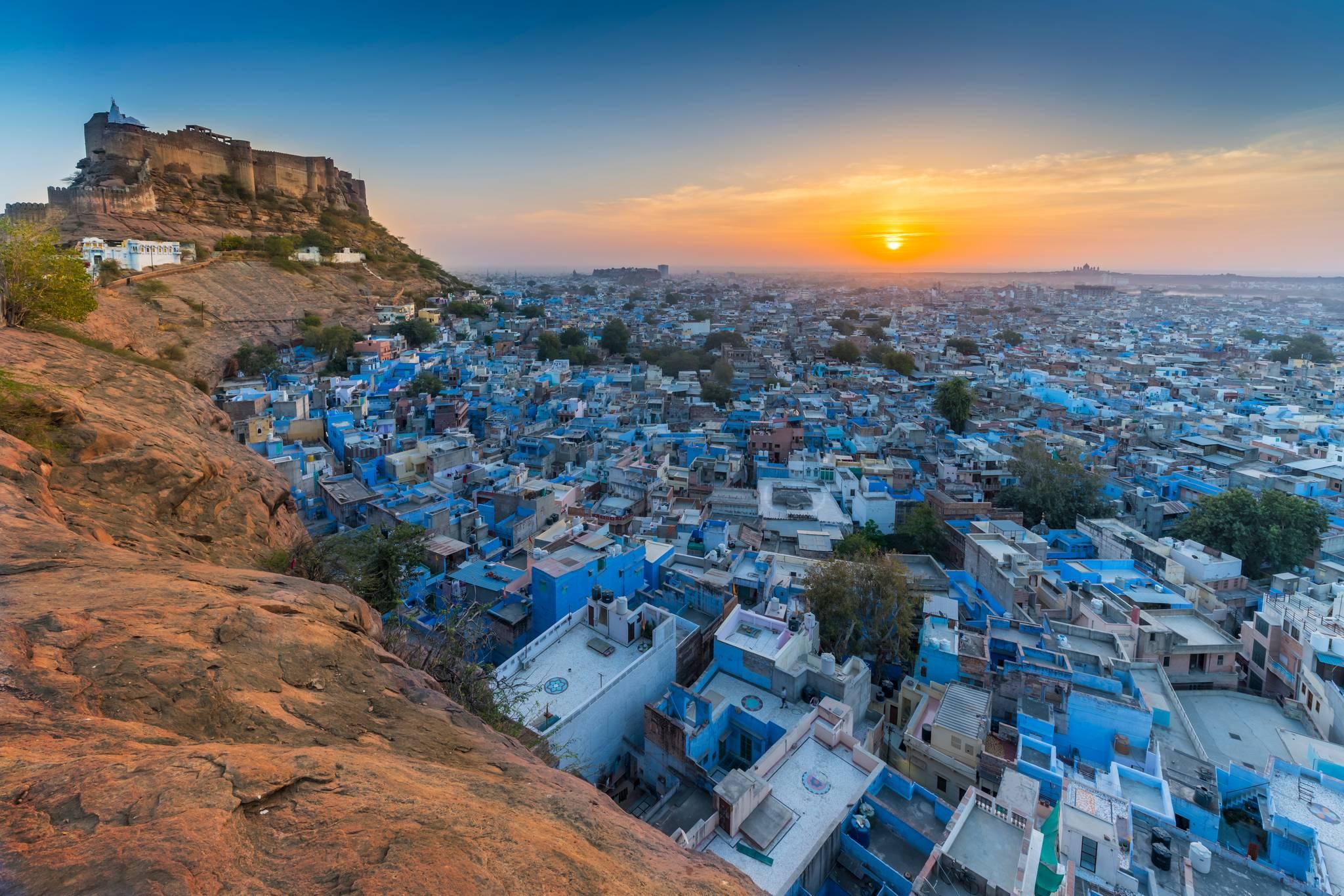 jodhpur inde au coucher du soleil
