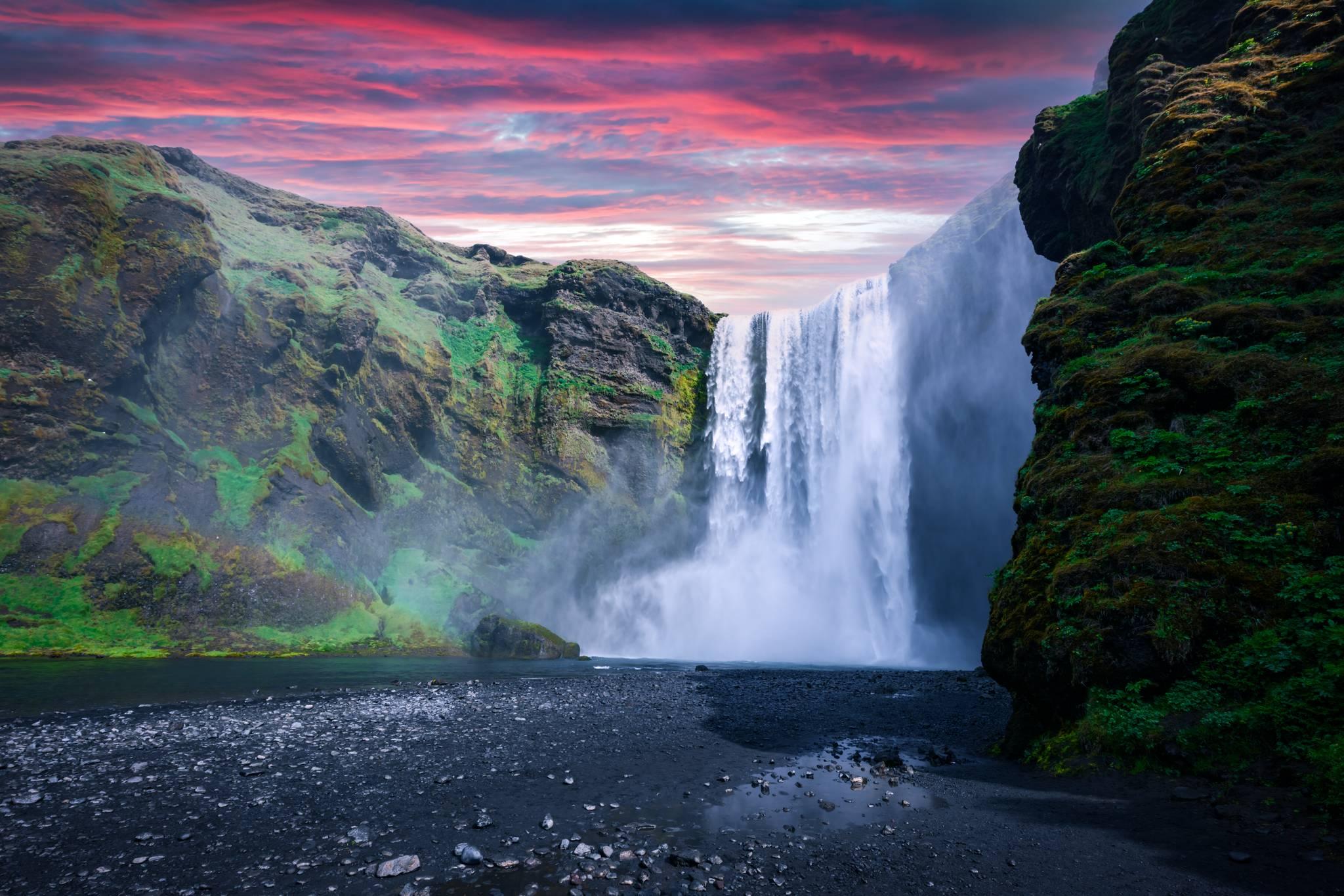 chute d'eau skogafoss islande