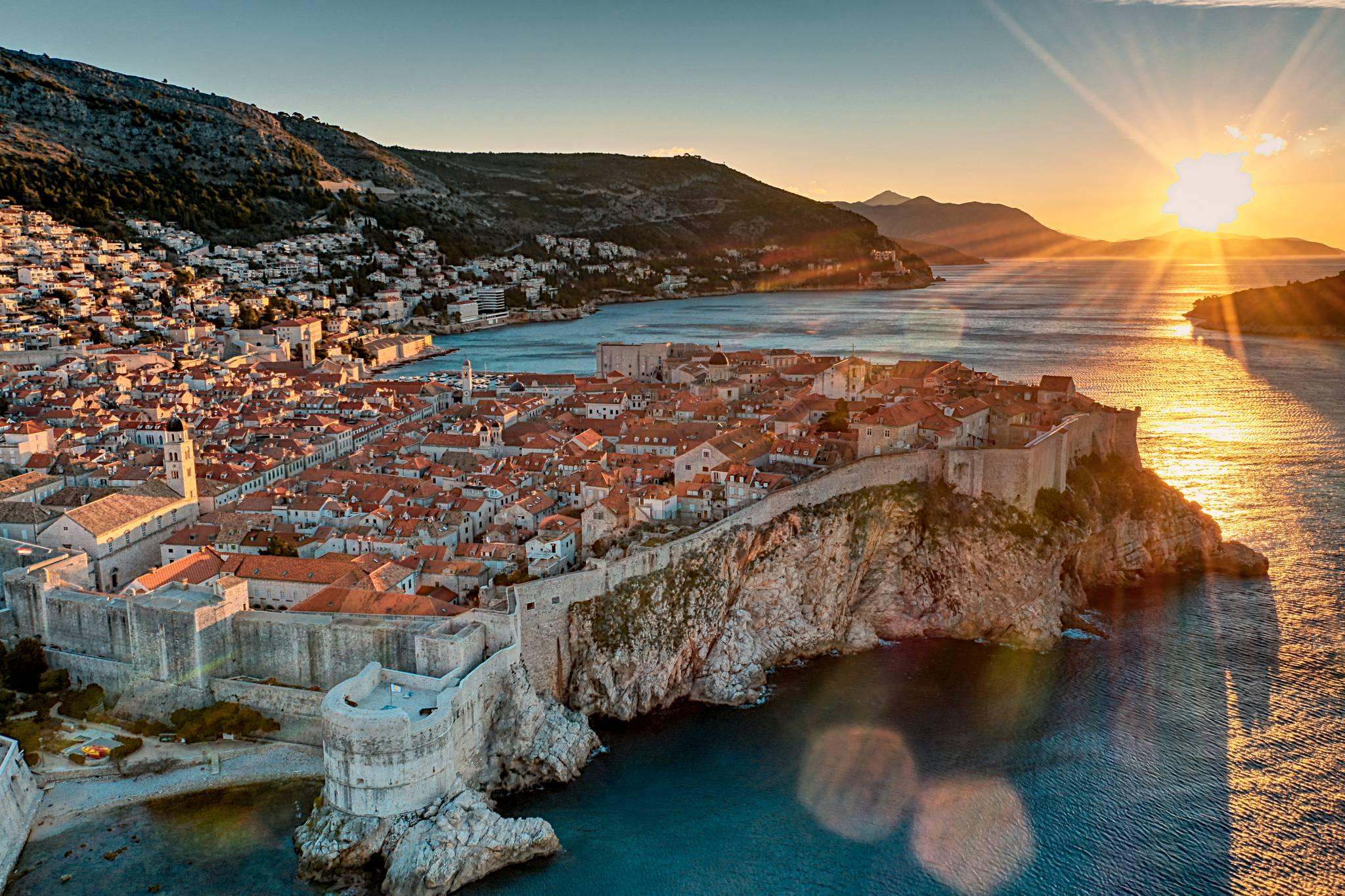 dubrovnik au coucher du soleil