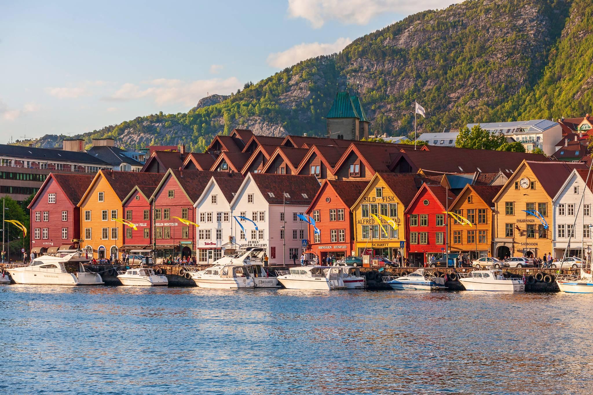 maisons colorées port bryggen bergen norvège