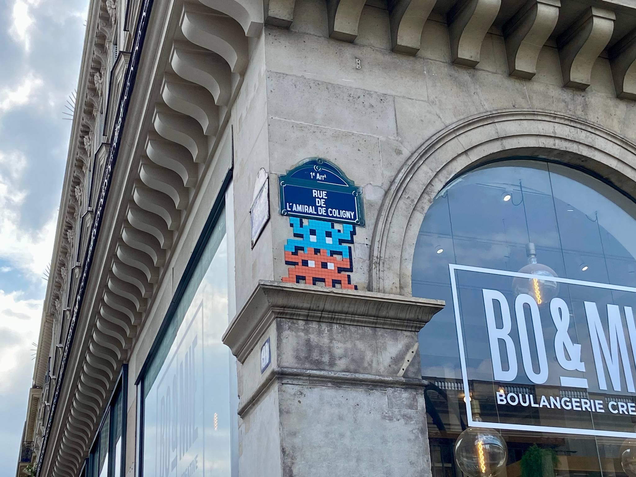 space invader sur un bâtiment à Paris